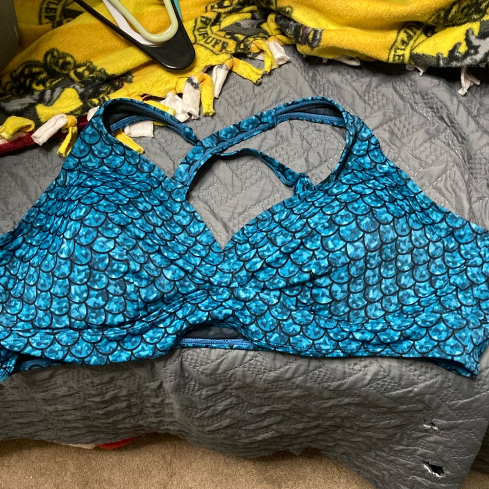 Blue Scale Pattern swim top